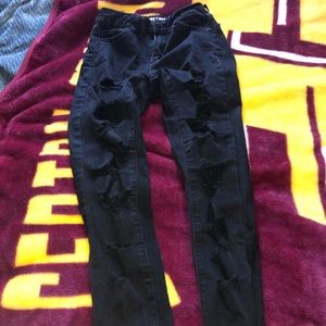 Skinny ripped jeans